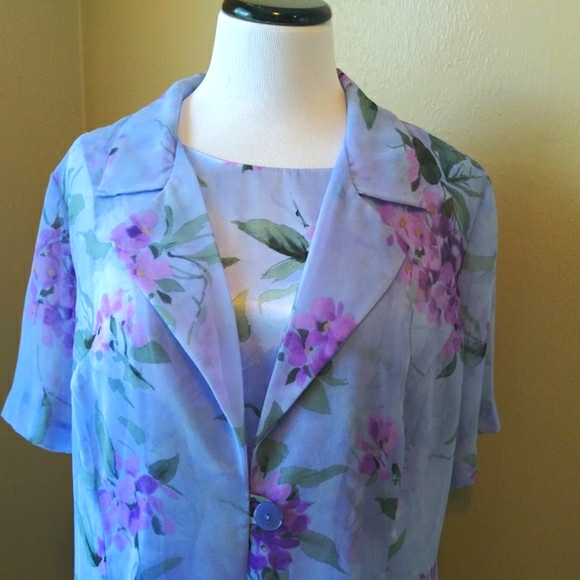 Purple and Green Sleeveless Midi Dress Size 20WP - Picture 4 of 6